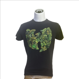Wu-Tang Black T-Shirt with Green Leaf Graphic